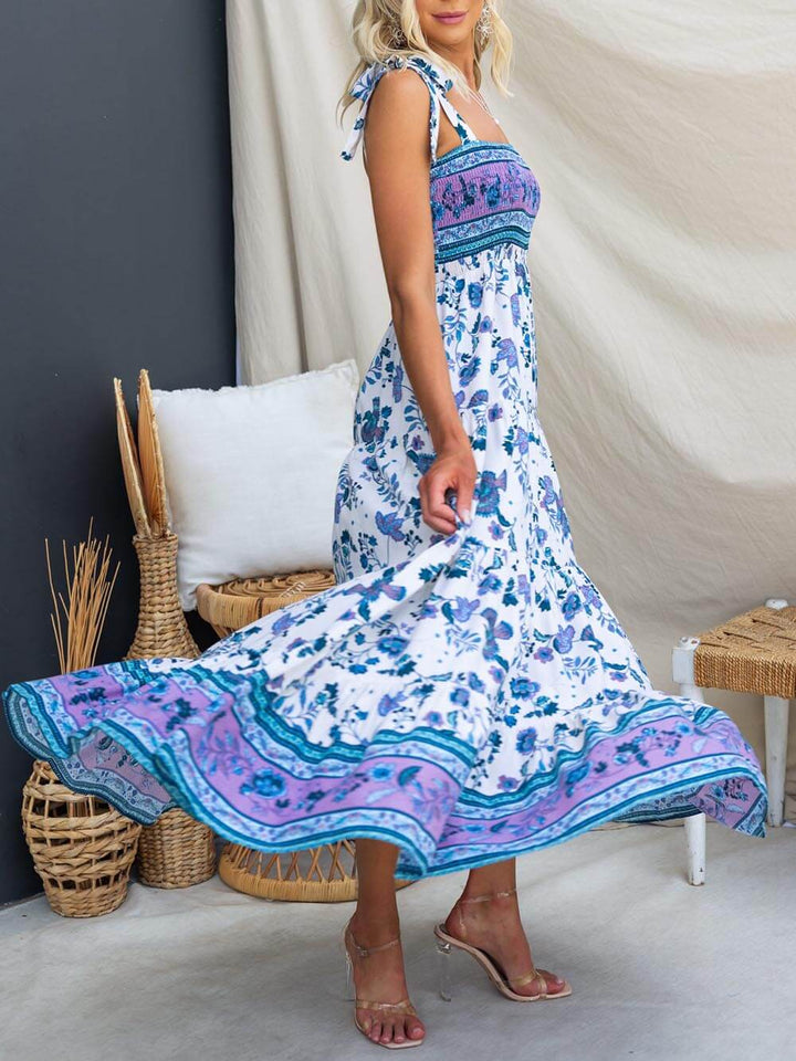 Signature Printed Stretchy Bustier Maxi Dress