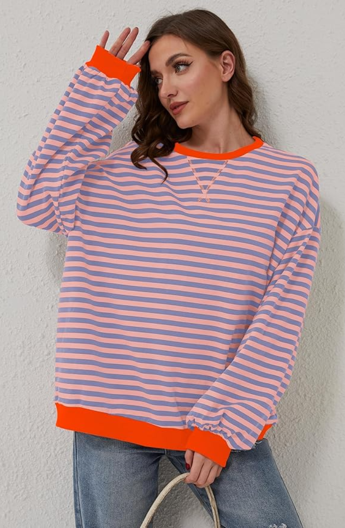 Mandie™ | Vibrant striped oversized jumper
