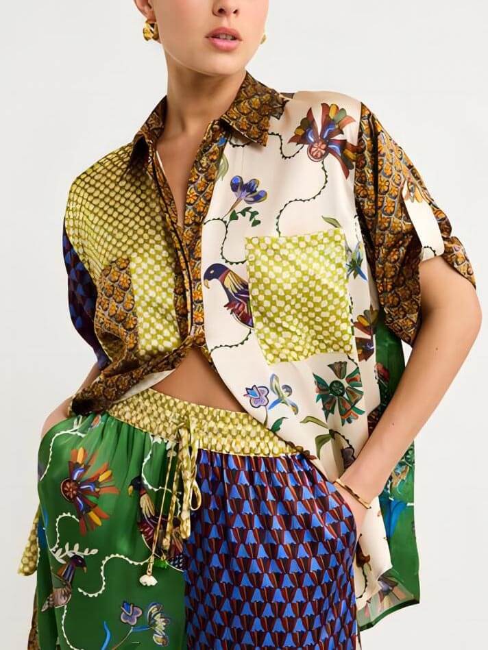 Special Folk Style Printed Loose Pant Set