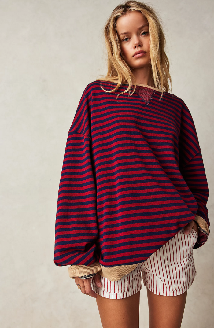 Mandie™ | Vibrant striped oversized jumper