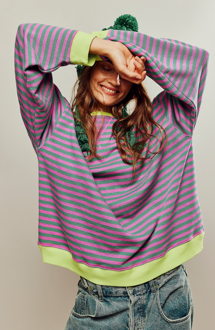 Mandie™ | Vibrant striped oversized jumper
