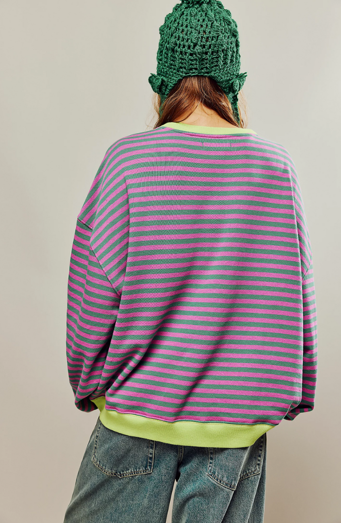 Mandie™ | Vibrant striped oversized jumper