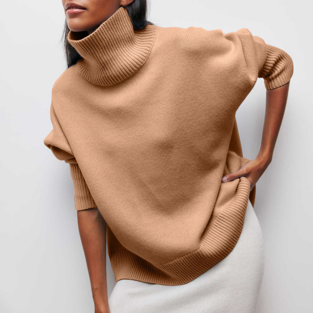 Damia™ | Cosy chic turtleneck jumper in camel
