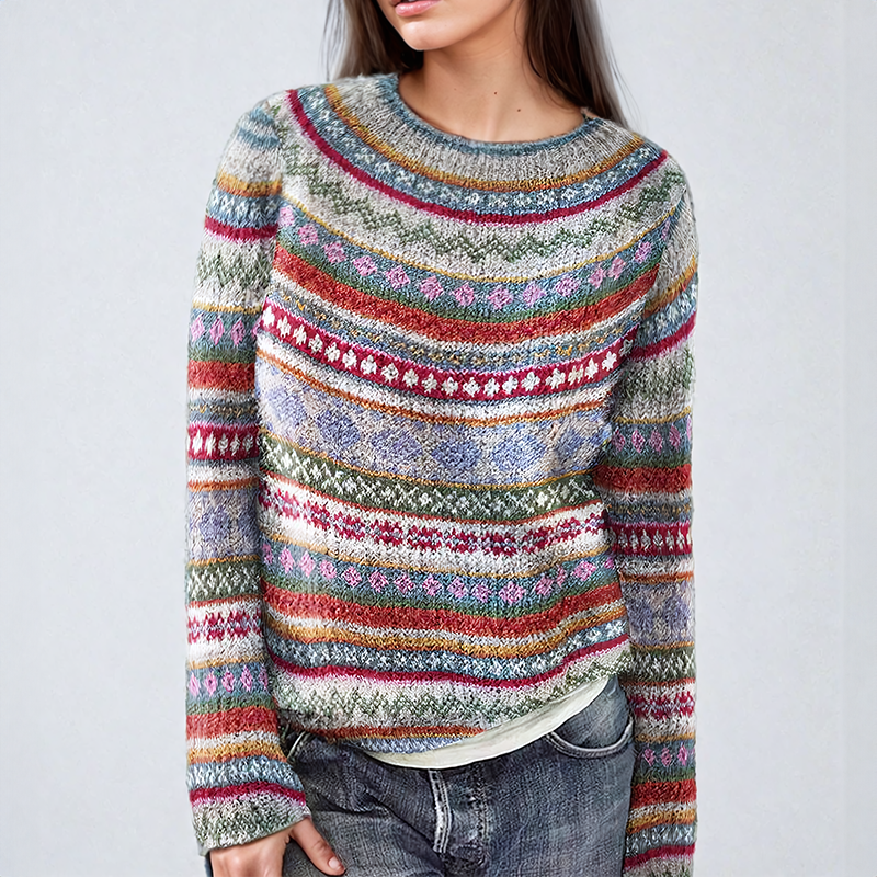 Patti™ | Colourful striped knitted jumper