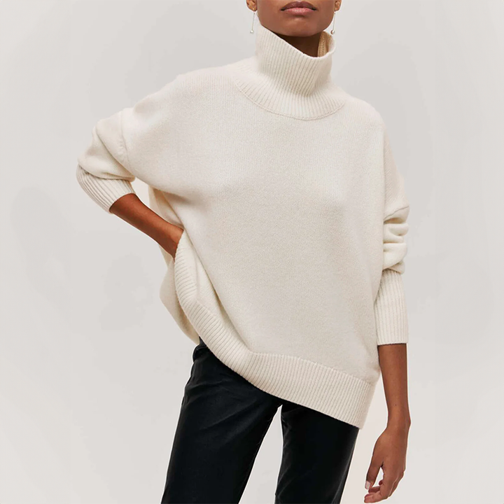 Damia™ | Cosy chic turtleneck jumper in camel