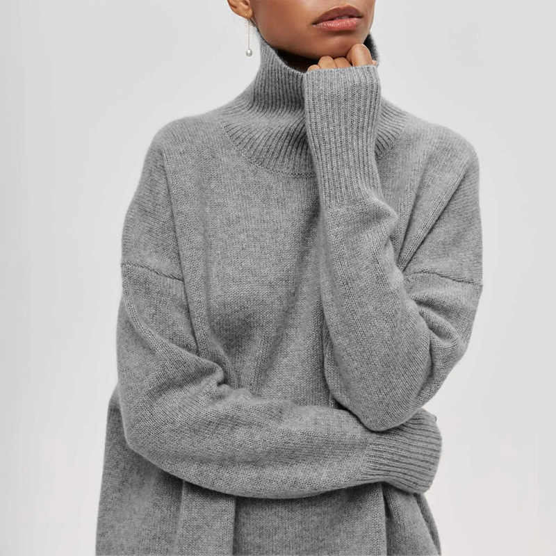 Damia™ | Cosy chic turtleneck jumper in camel