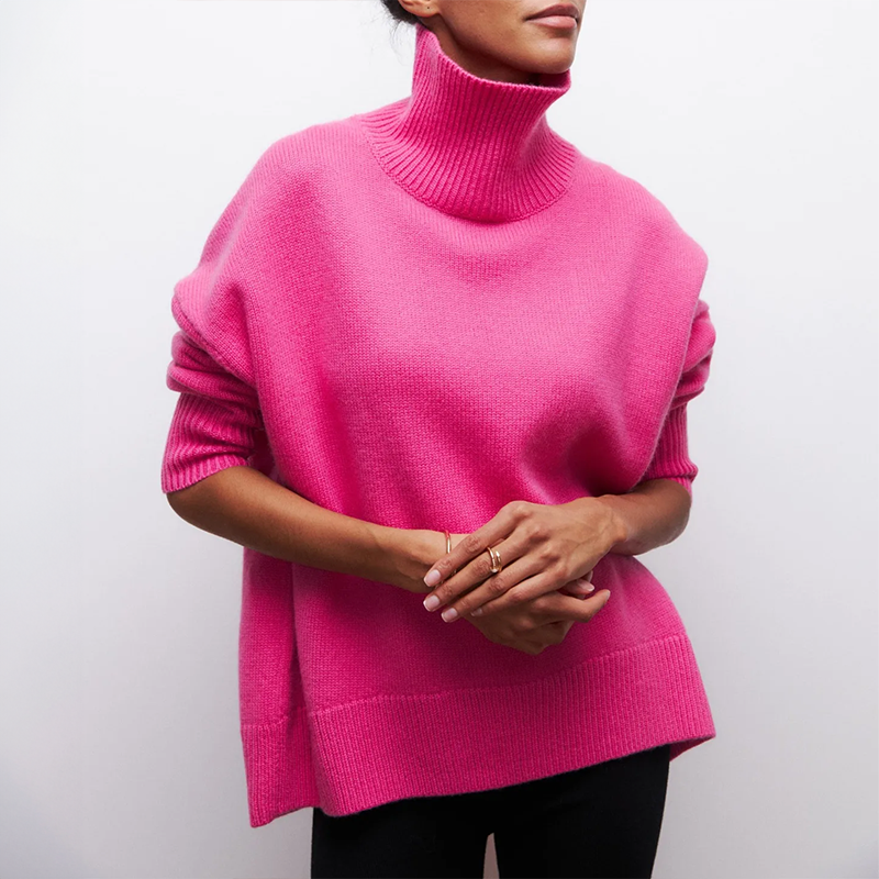 Damia™ | Cosy chic turtleneck jumper in camel